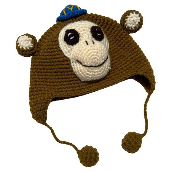 Handmade Monkey Hat Knit - Picture 1 of 8